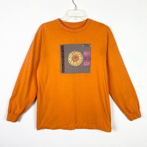 Pleasures Boys Don’t Cry Orange Long Sleeve Graphic Tshirt
